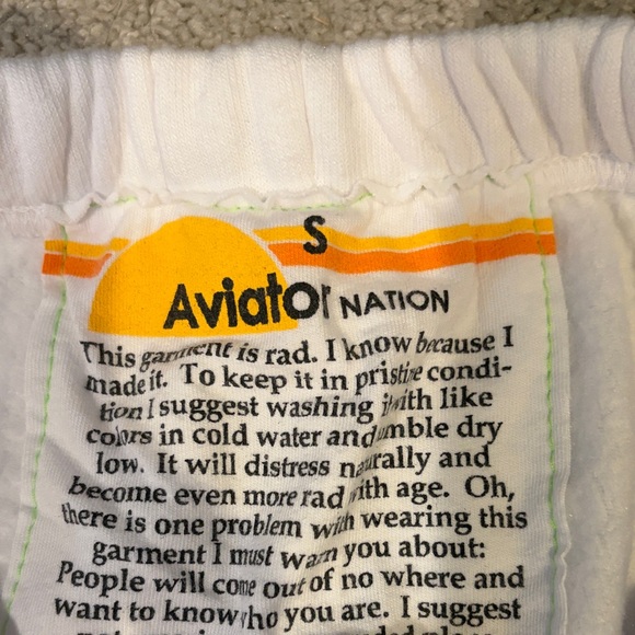 Aviator Nation white sweatpants BRAND NEW - Picture 4 of 7